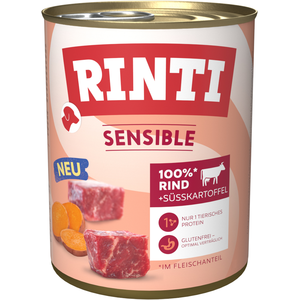Comparateur de prix : RINTI Sensible 6 x 800 g pour chien - boeuf, patates douces