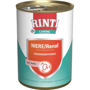 12x400g RINTI Canine rein/renal avec boeuf nourriture pour chien humide pas cher