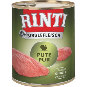 Comparateur de prix : RINTI Viande Pure Exclusive 6 x 800 g pour chien - pure dinde