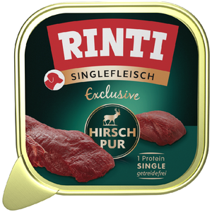 Lot économique : 20x150g RINTI Singlefleisch Exclusive cerf nourriture pour chiens humide pas cher