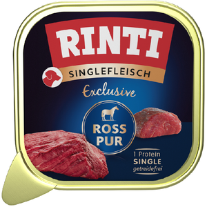 Lot économique : 20x150g RINTI Singlefleisch Exclusive Ross nourriture pour chiens humide pas cher