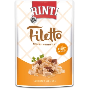 RINTI Filetto en gelée 24 x 100 g pour chien - poulet, coeur pas cher