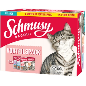 Lot mixte Schmusy Ragout en sauce pour chat - 12 x 100 g pas cher