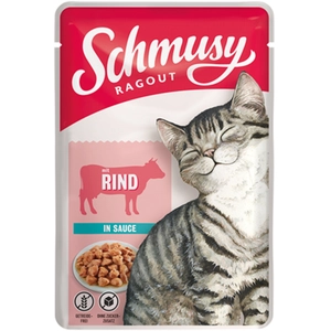 22x100g Schmusy ragoût en sauce boeuf nourriture pour chat humide pas cher