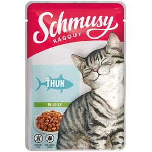 22x100g Schmusy Ragout in Jelly thon nourriture pour chat humide pas cher