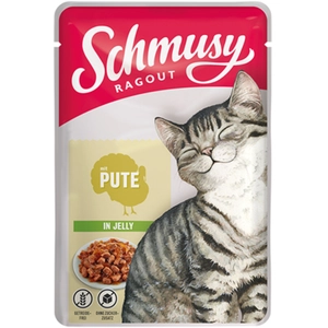 22x100g Schmusy ragoût en gelée dinde nourriture pour chat humide pas cher