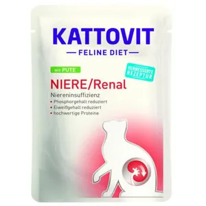 24x85g Kattovit Feline Niere/Renal Pouch Pute Katzenfutter nass pas cher