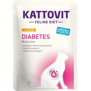 Comparateur de prix : 24x85g Kattovit Diabète / Poids poulet - Pâtée pour chat