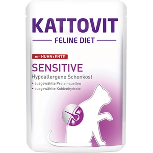 6x85g Sensitive poulet, canard Kattovit - Pâtée pour chat pas cher