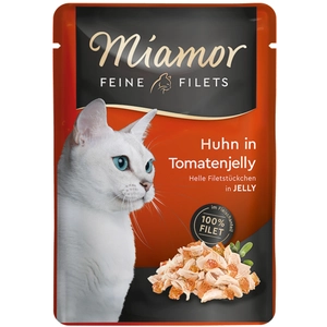 Miamor Filets fins en gelée 6 x 100 g pour chat - poulet, tomate pas cher