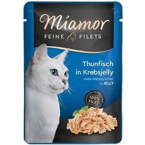 6x100g Miamor Filets fins en gelée thon, gelée de crabe - Pâtée pour c... pas cher