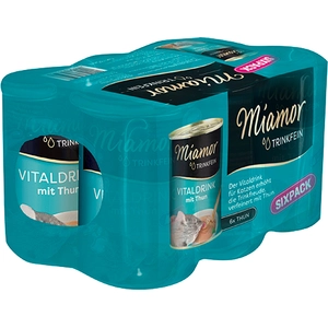 6x135mL Boisson Trinkfein thon Miamor - Friandises pour chat pas cher