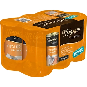 Comparateur de prix : 6x135mL Boisson Trinkfein Vitaldrink poulet Miamor - Friandises pour chat