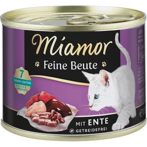 12 x 185g canard Miamor Proies fines nourriture humide pour chats pas cher