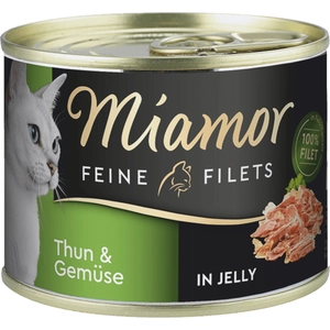 6x185g Miamor Filets Fins thon, légumes en gelée - Pâtée pour chat pas cher