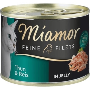 6x185g Miamor Filets Fins thon, riz en gelée - Pâtée pour chat pas cher