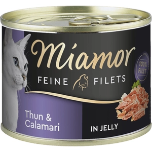 Miamor Filets Fins 6 x 185 g pour chat - thon, calamars en gelée pas cher