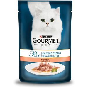 Purina 26x85g Gourmet Perle Les aiguillettes de saumon - Pâtée pour chat pas cher