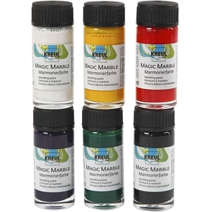KREUL Magic Marble Effect - Verf set - 6 basic kleuren - marmerverf
