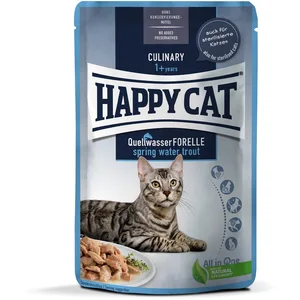 12x85g Meat en sauce truite d'eau de source Happy Cat - Pâtée pour chat pas cher