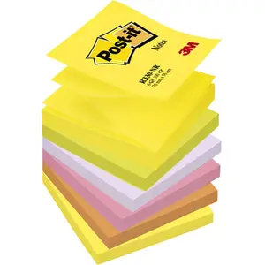 Post-it® 3m - Post It Repositionnable Z-note 76x76mm 100f - Lot De 6 Blocs pas cher