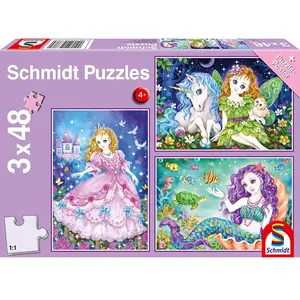 Puzzle Schmidt - La Fée et la Sirène, 3x48 pièces pas cher