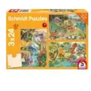 Schmidt Spiele Spaß mit den Dinosauriern: Kinderpuzzle Standard 3x24 Teile