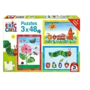 Schmidt Spiele Die Welt der kleinen Raupe Nimmersatt, 3x48 Teile (Puzzle): Kinderpuzzle Die kleine Raupe Nimmersatt 3x48 Teile pas cher
