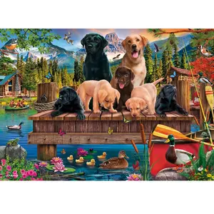 Schmidt Spiele Hundefamilie am See pas cher