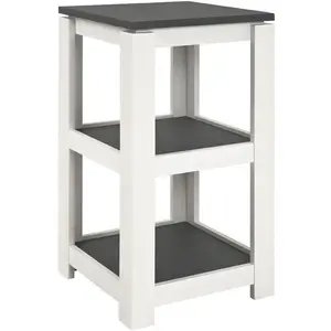 HAKU Möbel table d'appoint optique granit, blanc, MDF - Dim.: L 40 cm x H 74 cm x P 40 cm, Style: Modern pas cher