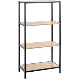 HAKU Möbel étagère chêne, noir, MDF, métal - Dim.: L 64 cm x H 129 cm x P 35 cm, Style: Modern pas cher