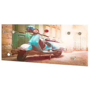 Patère Murale - PARIS PRIX - Scooter - 6 Crochets - Multicolore pas cher