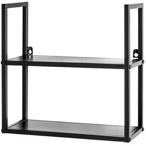 HAKU Möbel étagère murale noir, métal - Dim.: L 36 cm x H 36 cm x P 15 cm, Style: Modern