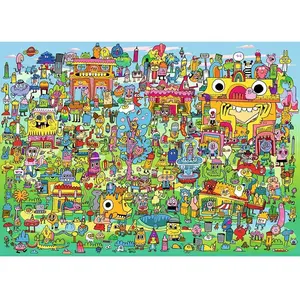 Heye Doodle Village Puzzle: 1000 Teile pas cher
