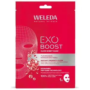 Weleda Exo Boost Glow Masque en Tissu Grenade é Peptides de Maca 20ml pas cher