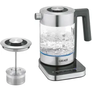 Comparateur de prix : Graef WK350 waterkoker 1 l 2000 W Zwart, Roestvrijstaal, Transparant