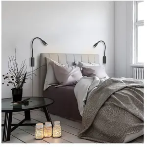 Fischer & Honsel Fischer&Honsel Sten Lampe de lit, métal, 5 W, noir, 3... pas cher