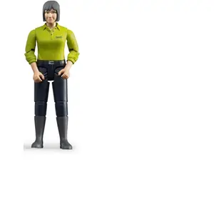 Bruder Personnage Femme Avec Chemise Verte Et Pantalon Bleu Foncé Ech:1/16 pas cher
