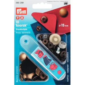 PRYM Boutons Pression Anorak 15 mm Calotte Laiton