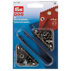 PRYM - RINGEN EN SCHIJVEN - 4MM - OUD MESSING - 1X50ST.