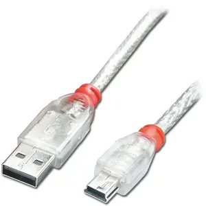 LINDY Câble USB 2.0 A vers Mini-B - Transparent - 2m