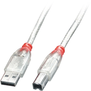LINDY Câble USB 2.0 de type A/B - Transparent - 3m pas cher