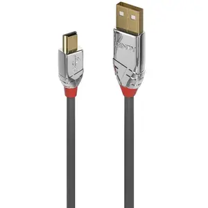 Lindy 36632, 2 m, USB A, Mini-USB B, 2.0, 480 Mbit-s, Gris