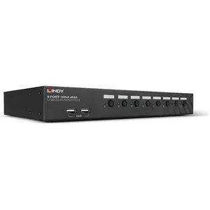 Lindy 8 PORT HDMI 4K60 USB 2.0 AUDIO, Commutateur KVM