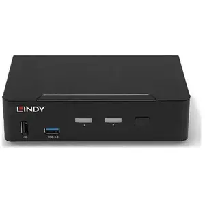 Lindy 2 Port DisplayPort 1.4 USB 3.0 KWM switch, Commutateur KVM, Noir