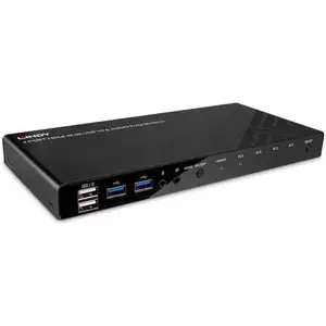 Lindy 4 Port HDMI 4K60, Commutateur KVM, Noir