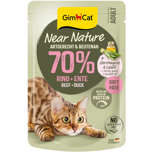 GimCat Near Nature 16 x 85 g pour chat boeuf, canard pas cher