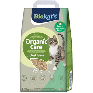 Biokat's Organic Care Plant fibres fresh - 3,2 kg - Kattenbakvulling - Klontvormend - Met geur pas cher