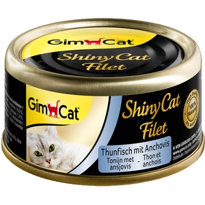 GimCat ShinyCat 6 x 70 g Boîtes pour chat - thon, anchois pas cher