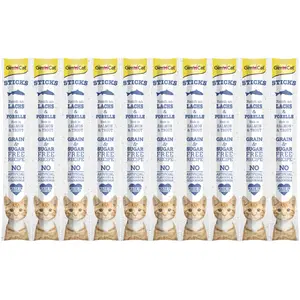 GimCat Sticks Bâtonnets saumon, truite (30 friandises) pour chat pas cher